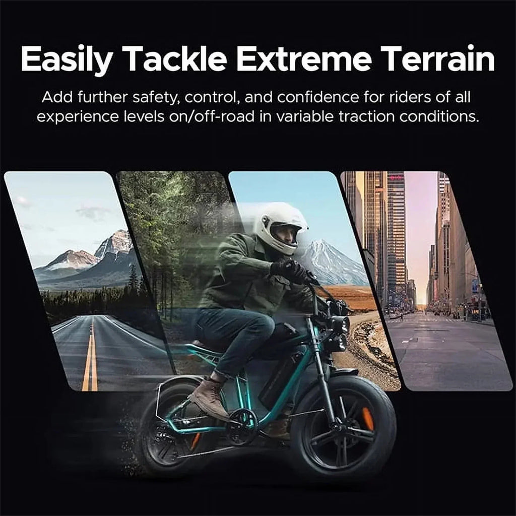 1000W Electric Bike for Adults, Retro-Style, 28mph, 94 Miles Range, 20 Fat Tires, Full Suspension, UL Certified