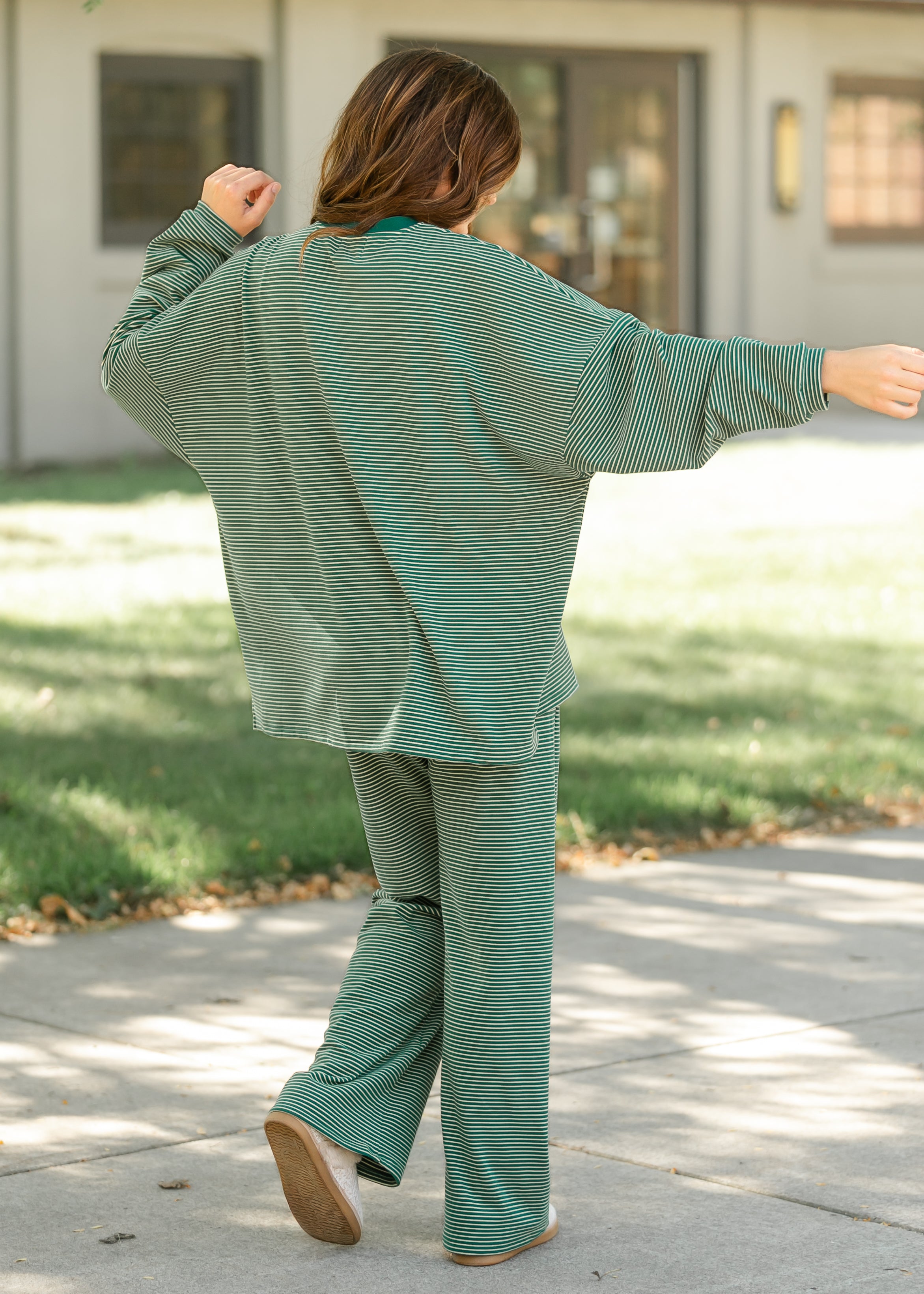 Things Between® Levi Green Striped Top