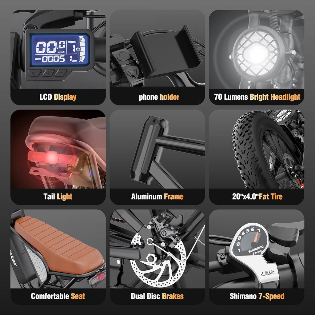 Electric Bike Q20, 2000W, 37Mph, 20" Fat Tires