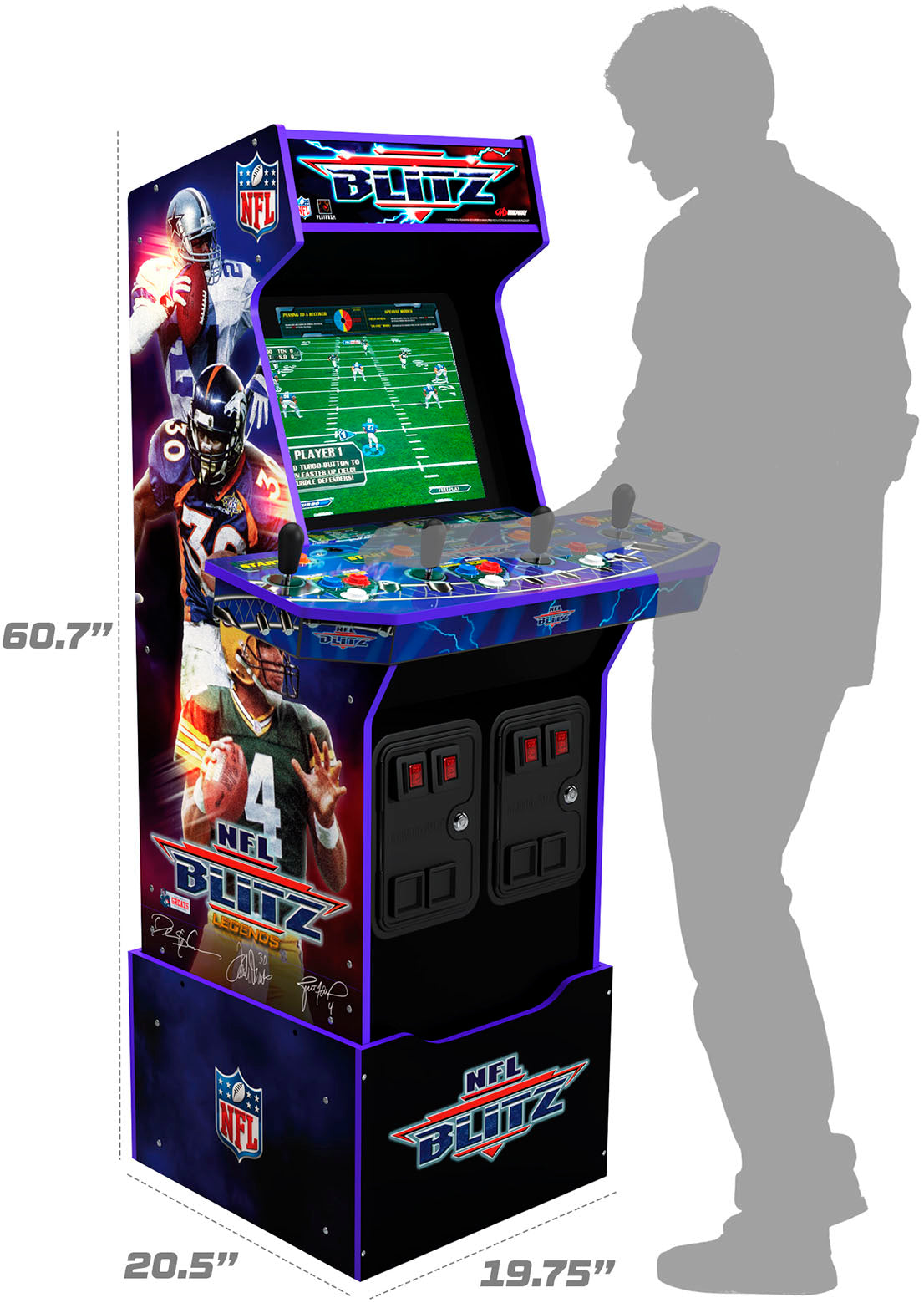 Arcade1Up – NFL Blitz Arcade with Riser and Lit Marquee – Multi