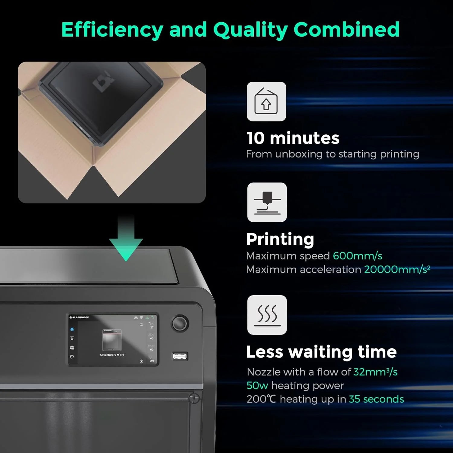 Adventurer 5M 3D Printer with Fully Auto Leveling