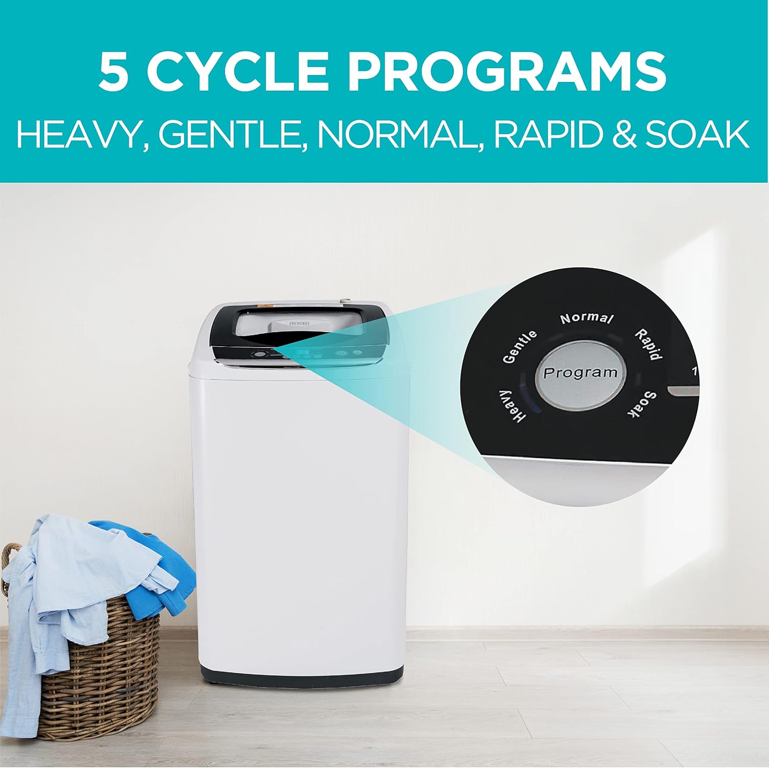 BLACK+DECKER 0.9 Cu. Ft. Portable Washing Machine - 5 Wash Cycles